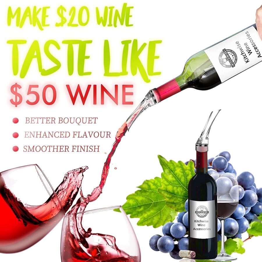 Kitchwise Wine Aerator Pourer, Premium Aerating Pourer and Decanter