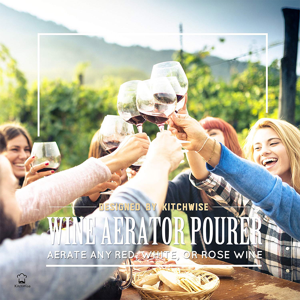 Kitchwise Wine Aerator Pourer, Premium Aerating Pourer and Decanter