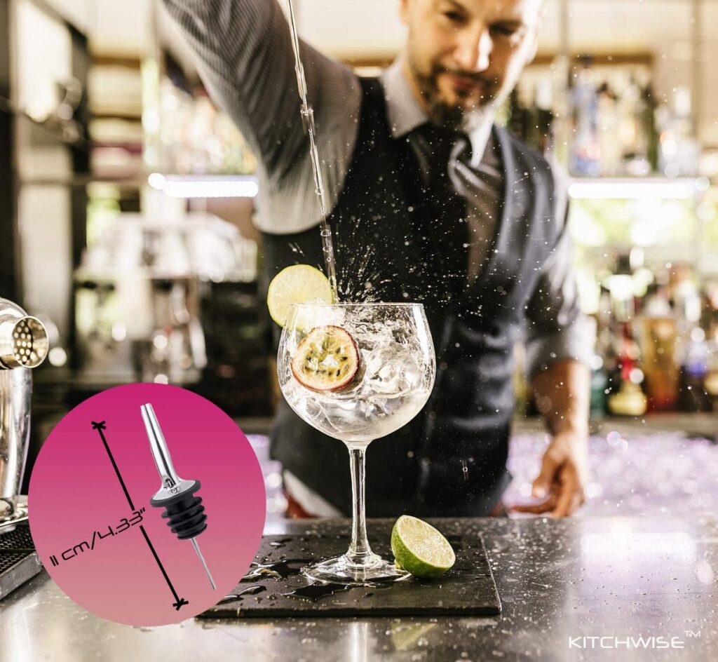 Kitchwise 15 Pack Stainless Steel Classic Bottle Pourers Tapered Spout