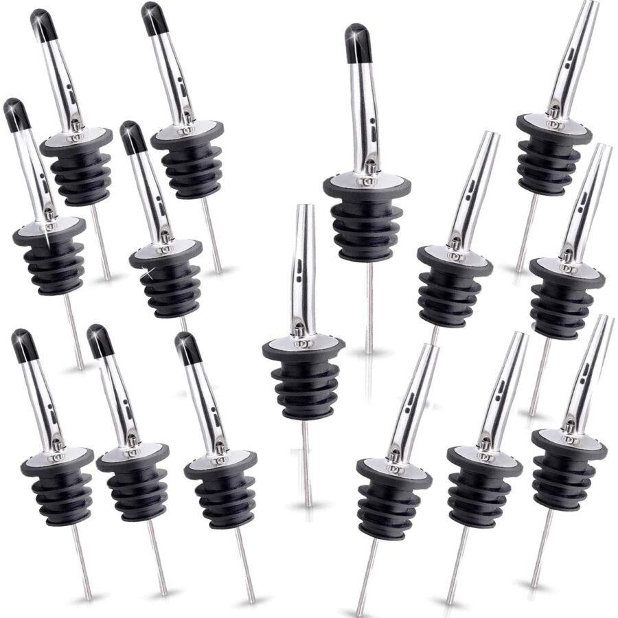 Kitchwise 15 Pack Stainless Steel Classic Bottle Pourers Tapered Spout