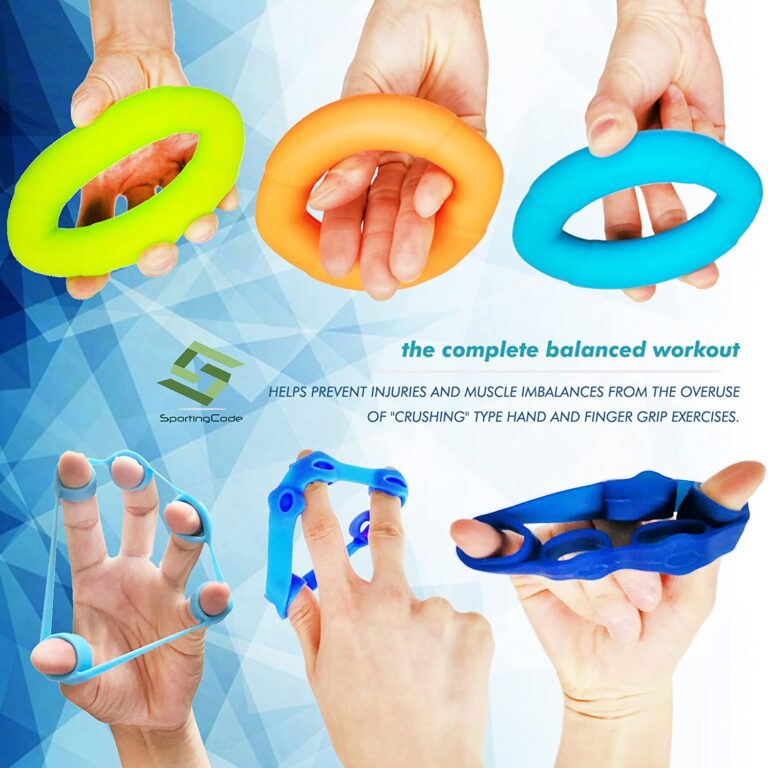 Hand Strengthener Grip Rings 3 Pack with 3 Pack Finger Strengtheners